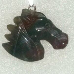Hippie Boho Bloodstone Horse 🐎 Silver 24” Neck…